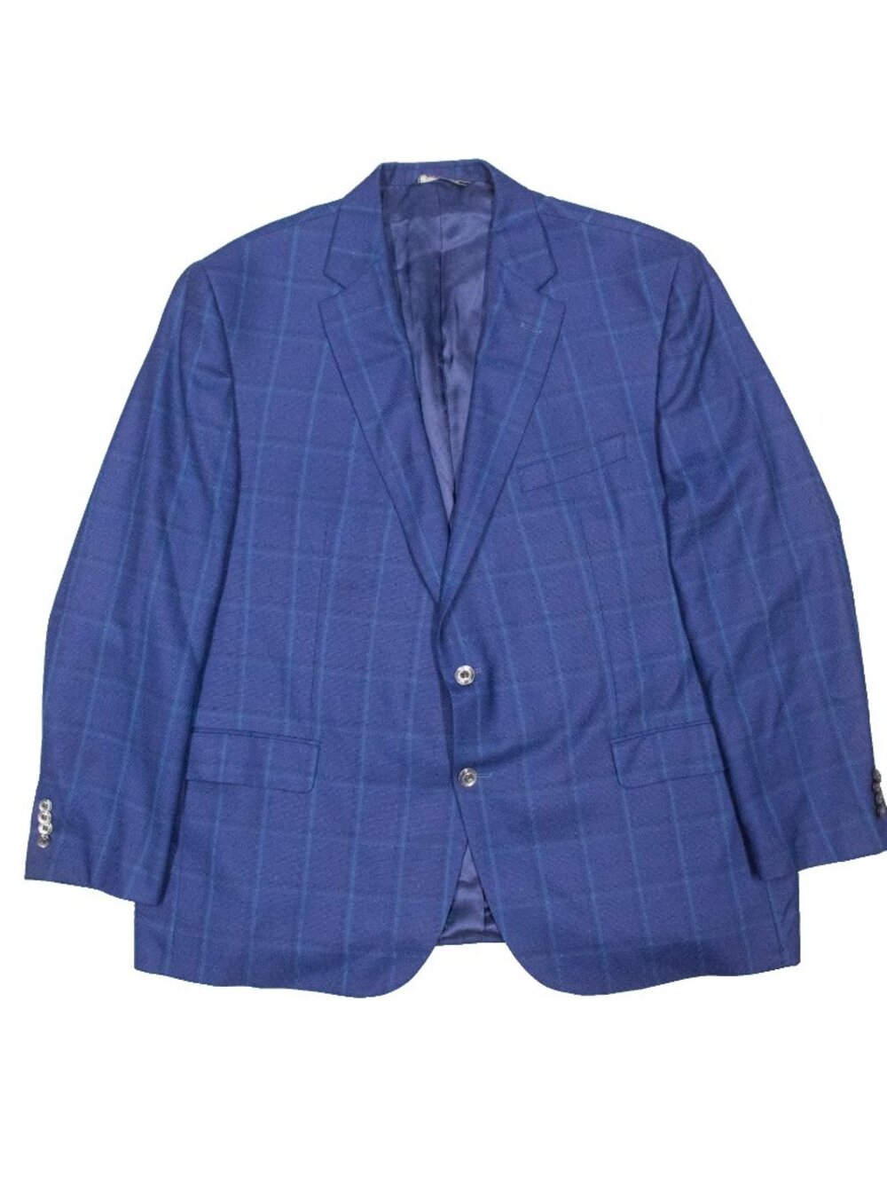 Jack Victor Blazer Windowpane Wool Sport Coat Textured Canada Blue 50R